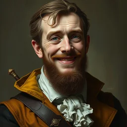 photo of pieter claesz with simple smile paint detailed digital artstation, portrait hd 4 k, y greg rutkowski and gaston bussiere and craig mullins and j. c. leyendecker, hd