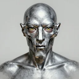 mf doom with reptile eyes, silver metal shiny skin. intricate, elegant, highly detailed, centered, digital painting, artstation, concept art, smooth, sharp focus, illustration, artgerm, tomasz alen kopera, peter mohrbacher, donato giancola, joseph christian leyendecker, wlop, frank frazetta
