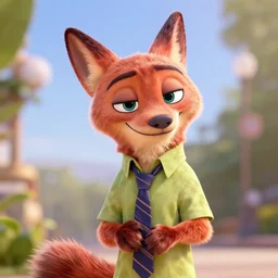 portrait the style of zootopia. volumetric lighting, subsurface scattering, hyperrealistic, octane render, hyperdetailed