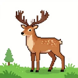 pixel art of a deer
