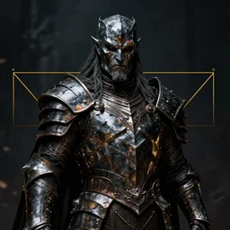 A dark fantasy portrait of sauron the dark lord wearing damaged armor made of iron, cinematic character concept art, dramatic lighting, by furio tedeschi, rule of thirds, golden ratio, smooth, evil noldorin armor, a sense of evil, sinister aura, trending on artstation