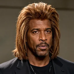 The Rock with a Ace Ventura wig, ace Ventura haircut, ace Ventura hair