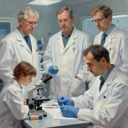 visual storytelling, concept art of scientists by jama jurabaev, extremely detailed, trending on artstation, high quality, brush stroke