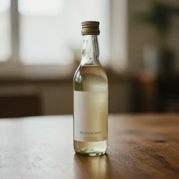 a bottle is placed on a table