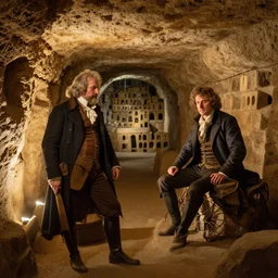 Paris Catacombs, hyper realistic 4k by Albert Bierstadt and Greg rutkowski