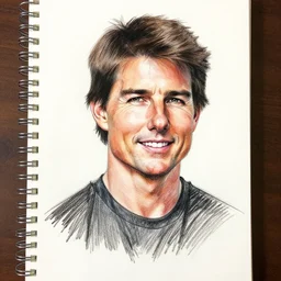 a portrait drawing of Tom Cruise drawn by Mort drucker