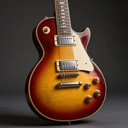 award - winning photograph of a gibson les paul vintage sunburst, 3 d hyperrealistic 8 k image style, detailed render, stunning studio photograph with dramatic lighting, depth of field