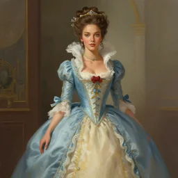 masterpiece concept painting of Olivia culpo as marie antoinette by MIhail Spil-Haufter, digital art, artstation