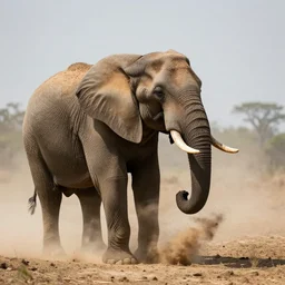 an elephant crumbles and turns into dust that disperses in the air