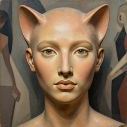 detailed portrait in femininity, realistic face sculpted features, ethnic, exotic, clear eyes, statuesque, feline, warm glowing skin, arabic, chiaroscuro, tangible, peach fuzz, angular impressionism, arabesque backdrop, contemporary, modern fashion, natural colors, greg rutkowski and gaston bussiere and craig mullins and j. c. leyendecker