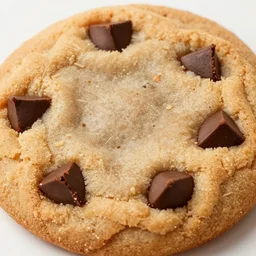 a close up of a warm chocolate chip cookie, extremely detailed, hyperrealistic, hyperdetailed, side view
