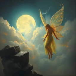 concept art of translucent glowing fairies, lovecraftian, renaissance, melting, round moon, rich clouds, fighting the horrors of the unknown, very detailed, volumetric light, mist, fine art, decaying, textured oil over canvas, epic fantasy art, very colorful, ornate scales
