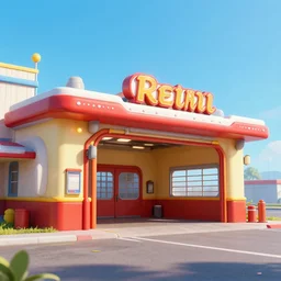 retro firestation concept art, colorful, 8 k photorealistic, hd, high details, trending on artstation
