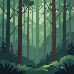 deep forest, vector art, trending on artstation, 30mm, by Noah Bradley
