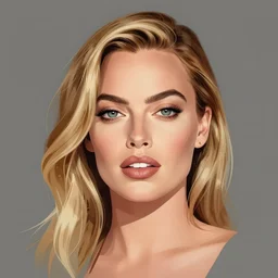 a beautiful portrait illustration of margot robbie, by aggi erguna, featured on artstation,