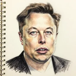really bad, ugly drawing of elon musk