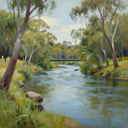 painting of the manning river in taree australia