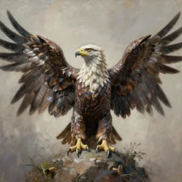 painting of a single three headed eagle with human body, immaculate scale, hyper-realistic, Unreal Engine, Octane Render, digital art, trending on Artstation, 8k, detailed, atmospheric, immaculate