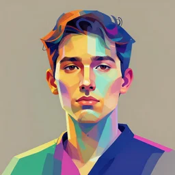 a portrait, geometrical, colorful, liquid effect, houdini fx, concept art, 8 k