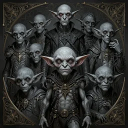 anthropomorphic highly detailed group portrait of creepy rayman legends, intricate, elegant, highly detailed grey goblin, digital painting, artstation, concept art, smooth, sharp focus, illustration, art by artgerm, bob eggleton, michael whelan, stephen hickman, richard corben, wayne barlowe, trending on artstation and greg rutkowski and alphonse mucha, 8 k