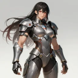 muscular armored anime girl by daniel gerhartz, trending on art station
