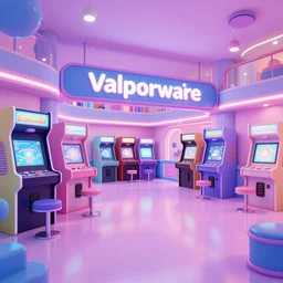 vaporwave 9 0 s dreamy empty shopping mall, arcade storefront, highly detailed, 3 d render, vray, octane, realistic lighting, photorealistic