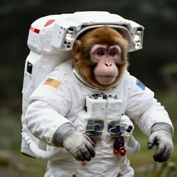 a photo of a monkey astronaut