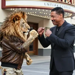 lionel richie and steve harvey fist fighting outside of a theater