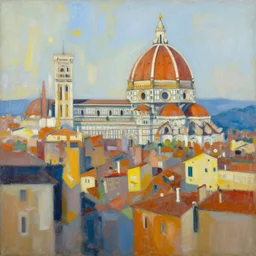abstract painting mix of naples, venice, florence
