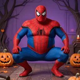 fat chuck halloween photo of trying to be spiderman IMG_