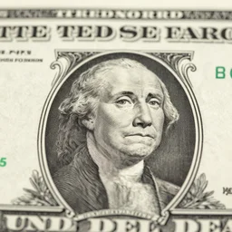 one dollar bill face crying, photograph