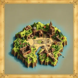 map of gondor, 3 d orthographic, d & d, color, isometric, intricate, highlydetailed,