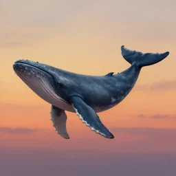 illustration of a whale in the sky during sunset, realistic painting, classical painting, high definition, digital art, matte painting, very detailed, realistic