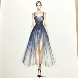 a fashion drawing of a dress