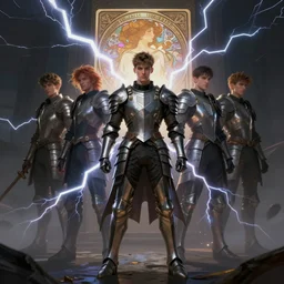 character concept, wide angle, full body, symmetrical head - on centralized, young man with armor suit. detailed, high quality, dynamic lightning, fantasy, scenematic. artwork by artgerm, wlop, alex ross, greg rutknowski, alphonse mucha