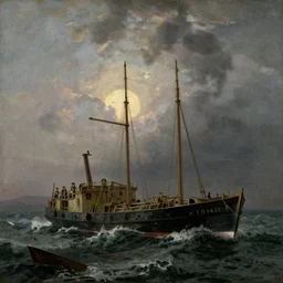 a vessel in a storm at dawn by j. m. w. turner