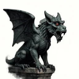 dark and scary gargoyle, drawn in microsoft paint