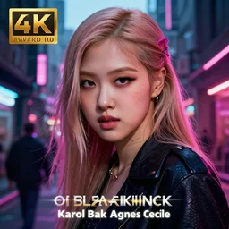 rose of blackpink, hyperrealistic portrait, bladerunner street, by karol bak and agnes cecile, fantasy art, photo realistic, dynamic lighting, artstation, poster, volumetric lighting, very detailed face, intricate complexity, 8 k, award winning
