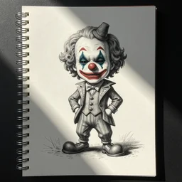 asset sheet, material study, ( chibi caricature ) clown by mark ryden