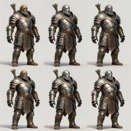 three different views of orcs in armour, intricate concept art by senior character artist, trending on artstation, artstation hd, full body, 2 d game art