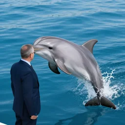 dolphin in a suit
