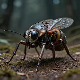a photo of a scary machine insect