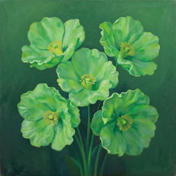 green flowers painting pop surrealism