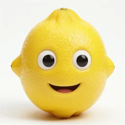 photo of a lemon with a human face