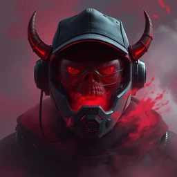 a creature made of crimson mist, wearing a helmet with a closed visor and college hat, digital art, d & d concept art, trending on artstation, 8 k