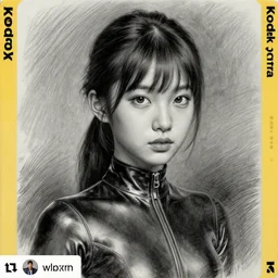 clothed, worksafe. black pencil sketch. instagram photo, kodak portra. by wlop, ilya kuvshinov, krenz cushart, greg rutkowski, trending on pixiv. zbrush sculpt, octane, maya, houdini, vfx. close - up face of a cute japanese filipino girl wearing latex leotard. oil painting. cinematic dramatic atmosphere, sharp focus, volumetric lighting.