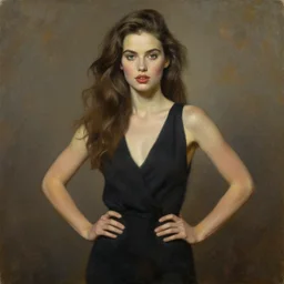 a classic painting of a supermodel