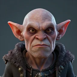 closeup portrait of a very ugly goblin king, octane render, award winning