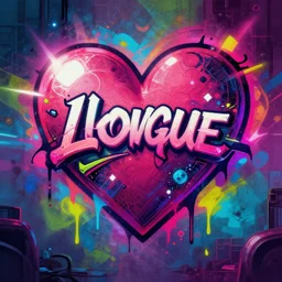 heart romantique graffiti   cyberpunk multicolor digital art