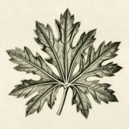 highly detailed decorative engraving of acanthus plant